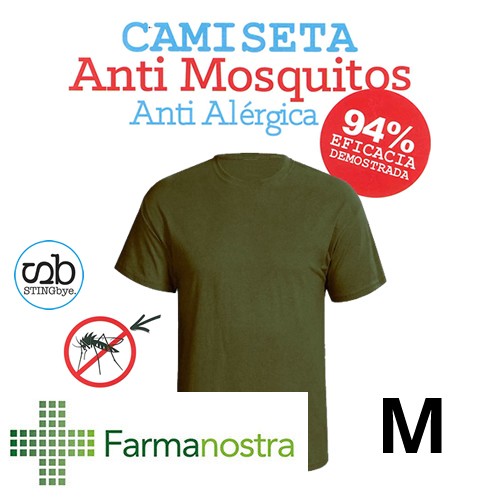 Camiseta antimosquitos stingbye camiseta manga corta  | talla m | color kaki